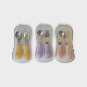 Set de Cucharas y Tenedor con Mango de Silicona