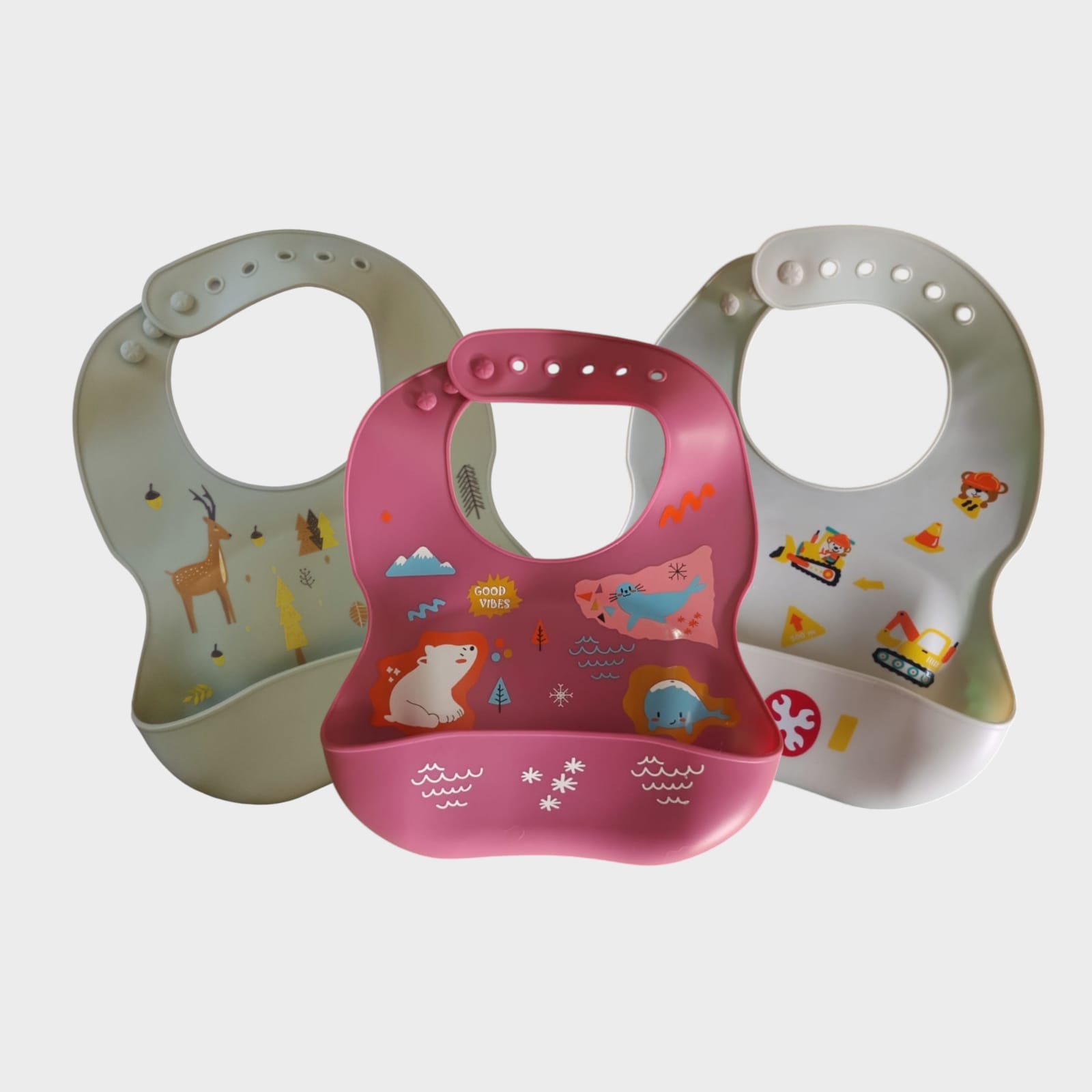 Babero de Silicona para Bebé – Con Bolsillo Recolector de Comida