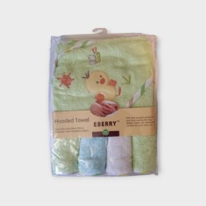 Set de Baño para Bebé – Toalla Grande con Capucha + 4 Toallitas - verde